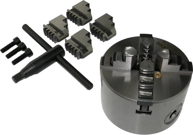 Rotwerk 4-Backenfutter zentrisch spannend in Silber, Durchmesser: 8 cm - Bild 1