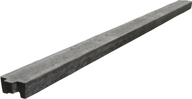 Beckers Betonzaun Rechteck-Oberlatte einseitig in Betongrau, Höhe: 206 cm, Breite: 13 cm, Tiefe: 8 cm - Bild 1
