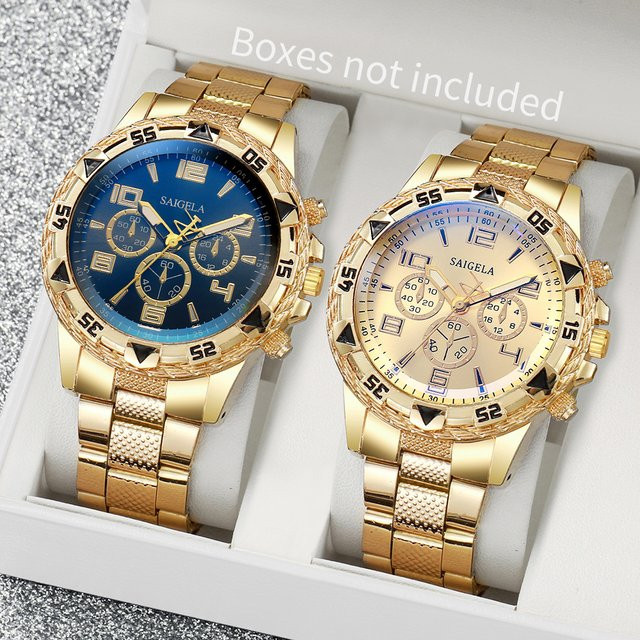 yolako Uhren-Set, Armbanduhr, Quarz, Edelstahl, Blau, Herren - Bild 1