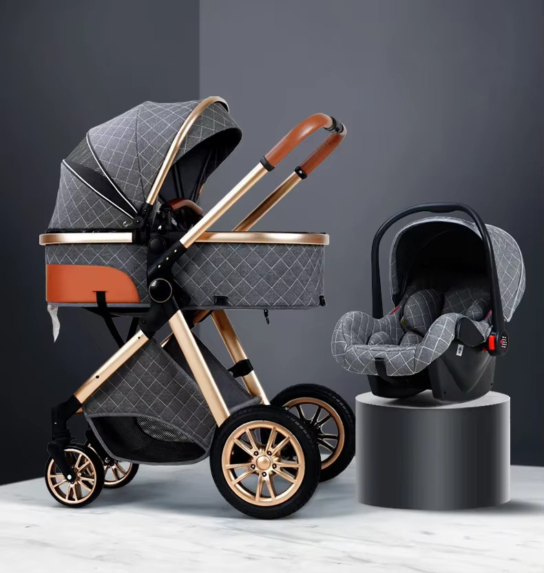 3-in-1 Kinderwagen Warm House mit Licht und Stoßfestigkeit für Neugeborene, Kombi-Kinderwagen mit zwei Fahrtrichtungen und Komfort-Eigenschaften - Bild 2