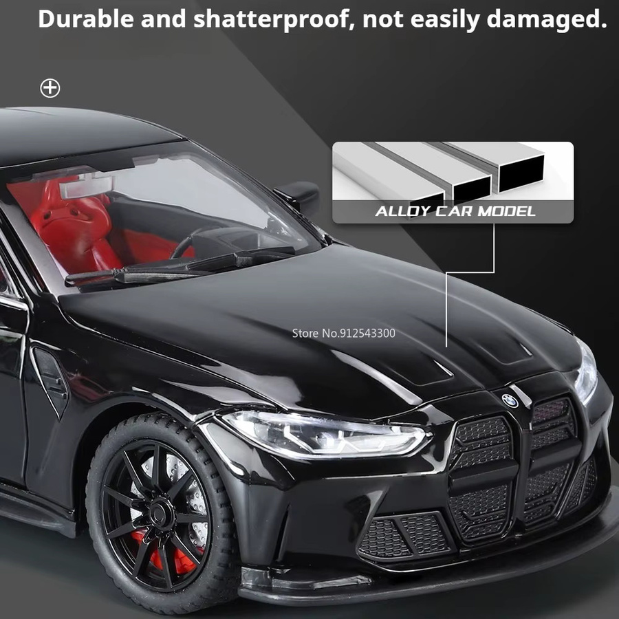 RMZ city M4 M3 Auto-Modell, 1:24 Maßstab, mit Sound und Licht, Rückziehfunktion - Bild 2