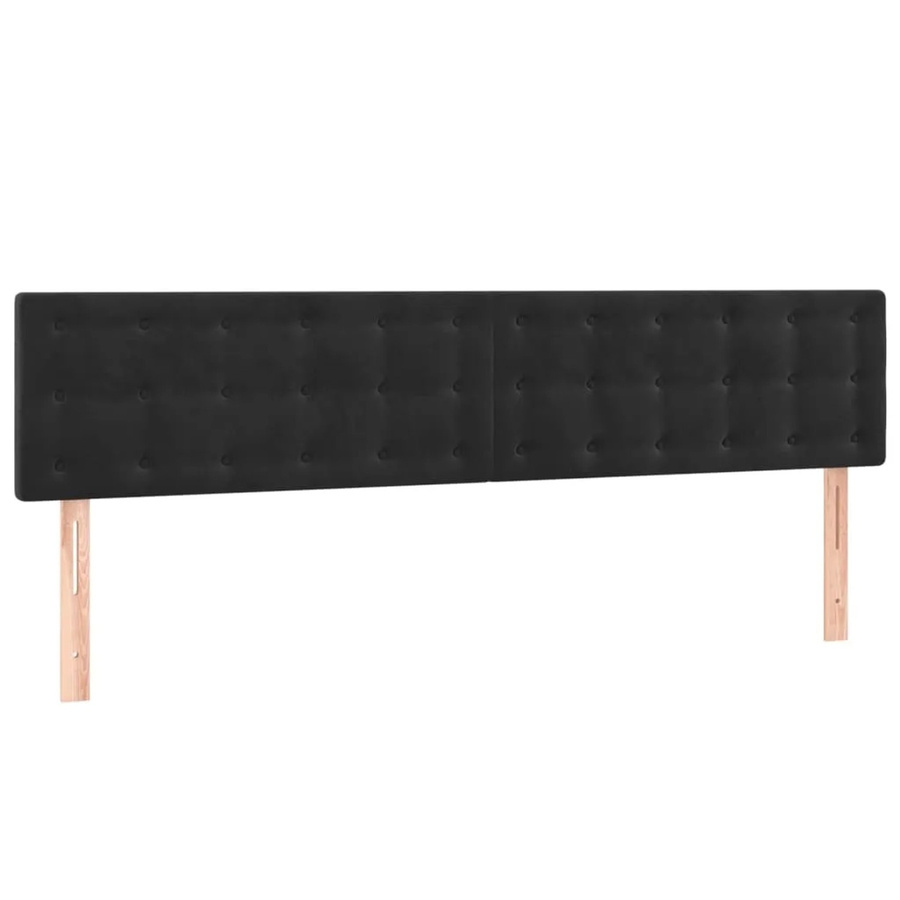 vidaXL LED Kopfteil in Schwarz aus Samt mit USB-Ladeport und integrierter Beleuchtung, B: 180 cm, T: 5 cm, H: 78-88 cm - Bild 2