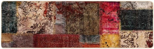 vidaXL Teppichläufer MARSA Patchwork Mehrfarbig aus Polyester und PVC, rutschfest und waschbar, B/T: 150 x 50 cm - Bild 1