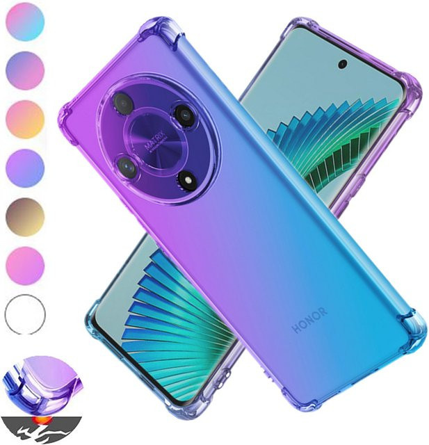 Stoßfeste TPU Schutzhülle mit Gradient-Airbag-Design für Honor Magic 7 6 5 4 Pro X9 5G und weitere Modelle, Transparent/Multicolor - Bild 1