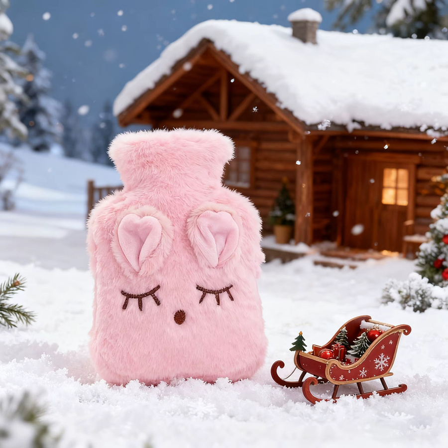DUTRIEUX Kaninchen-Wärmflasche mit weichem Strickbezug als Handwärmer in Pink - Bild 2