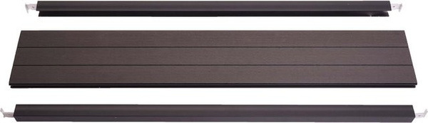 Abschluss-Set für WPC-Sichtschutz Savoie von MCW mit Abschlussprofil Windschutz und Alu-Pfosten, Höhe: 90 cm, anthrazit