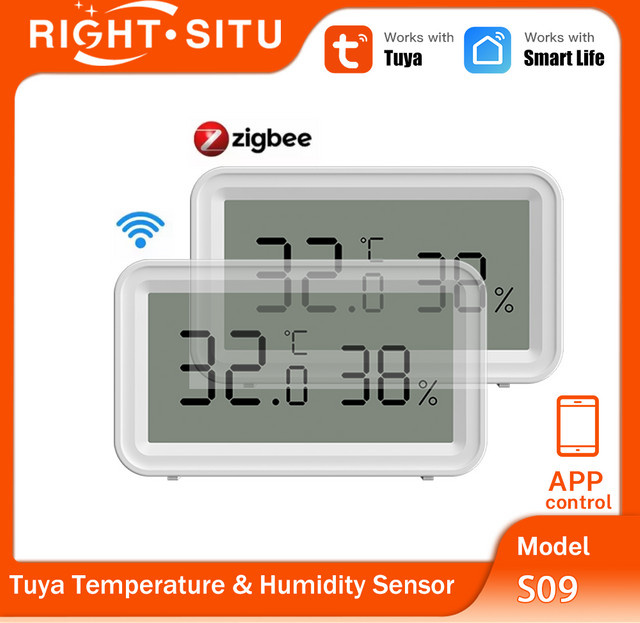 Tuya Zigbee WiFi Temperatur- und Feuchtigkeitssensor in Weiß mit SmartLife App-Fernsteuerung und Kompatibilität mit Yandex Alexa - Bild 1