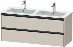 Duravit Waschtischunterschrank Ketho.2 in Taupe Matt mit 2 Schubladen, wandhängend, B/T/H: 128 x 55 x 48 cm - Bild 1