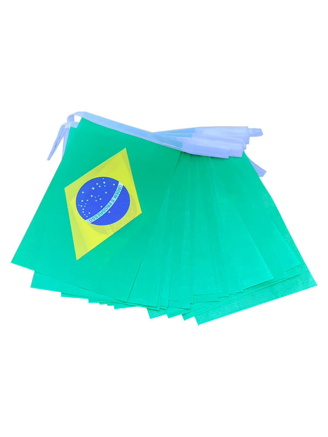 Aerlxemrbrae Brasilien Wimpelkette 20er Set, grüne Brasilien Fahnenkette für Party und Festival, B/H: 14 x 21 cm - Bild 2