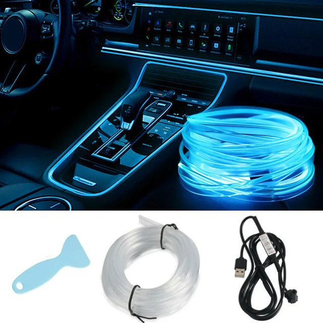 RGB LED Neon Flex Umgebungslicht für die Auto-Innenraumbeleuchtung mit USB-Anschluss - Bild 1