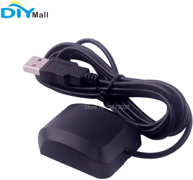 Wishiot VK-162 GPS-Dongle G-Mouse USB-Navigationsempfängermodul mit ferngesteuerter Antenne in Schwarz für Raspberry Pi und Windows - Bild 1