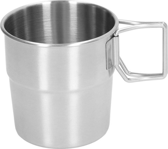 TOMTOP JMS Outdoor Camping Tasse aus Edelstahl in Grau mit faltbarem Griff, 320 ml - Bild 1