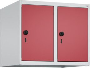 C+P Aufsatzschrank 7035/3003 mit Sicherheits-Drehriegel und 2 Abteilen, B/T/H: 50 x 60 x 50 cm, Lichtgrau/Rubinrot - Bild 1