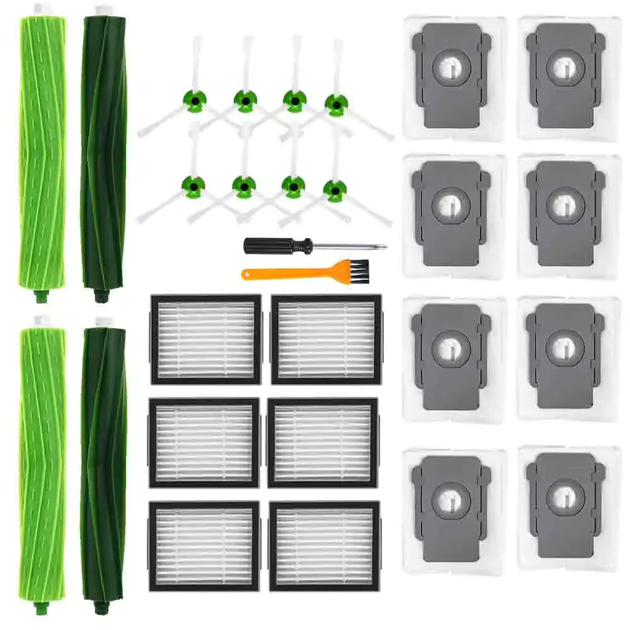 WINDNINJA Ersatzteil-Set für iRobot Roomba E5 E6 E7 i3 i3+ i4 i4+ i6 i6+ i7 i7+ i8 i8+ mit Hauptseitenbürste und Filtern aus Kunststoff - Bild 4