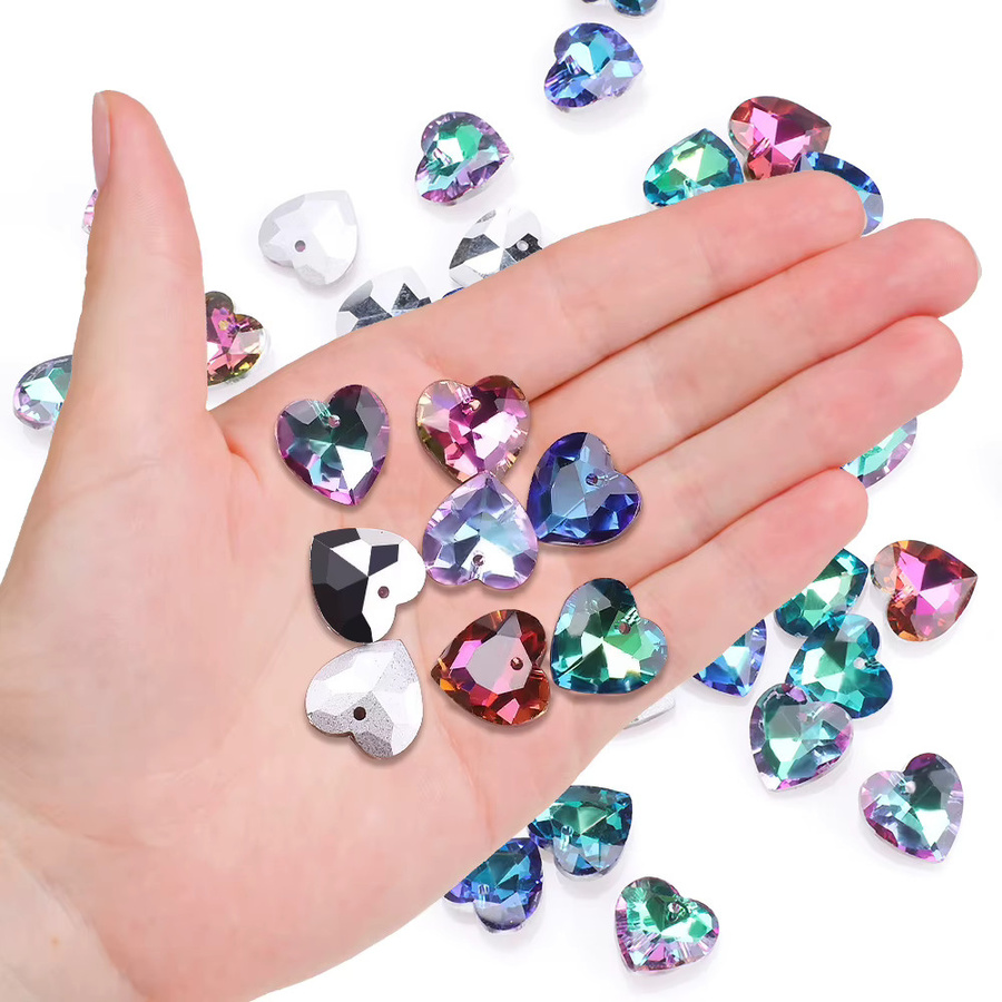 YUANZHIRUN Charms Anhänger, Glas, Bunt, Kristall, 14 mm, Unisex - Bild 3