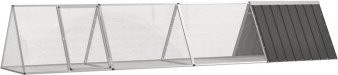 VidaXL Kaninchenkäfig aus verzinktem Stahl in Grau, B: 80,5 cm, H: 71 cm, T: 403,5 cm - Bild 1