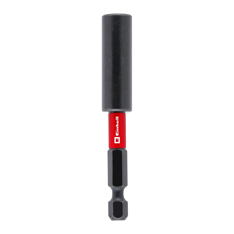 Einhell Impact Magnetbithalter aus Edelstahl in Rot mit 1/4 Zoll E 6.3 Schaft und 75 mm Länge - Bild 2