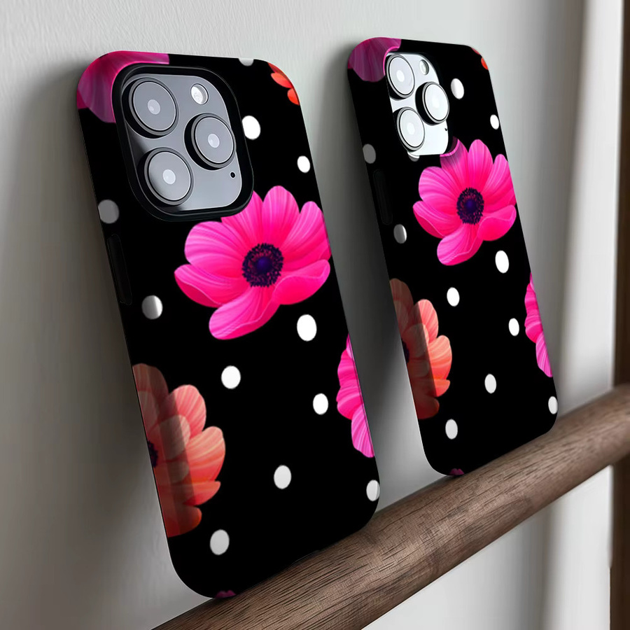 CaseLumi Matte Bumper Schutzhülle mit MagSafe Kompatibilität und Polka Petals Design für iPhone 17 16 15 14 13 Pro Max in Multicolour - Bild 4