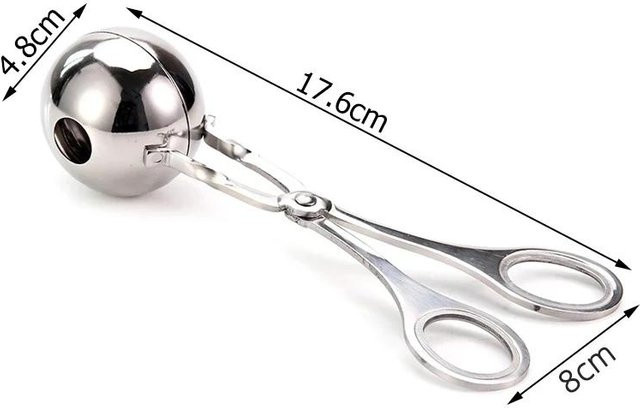 Bestbags Fleischbällchenformer aus Edelstahl in Silber als Portionierer für Fleischbällchen und Cake Pops - Bild 1
