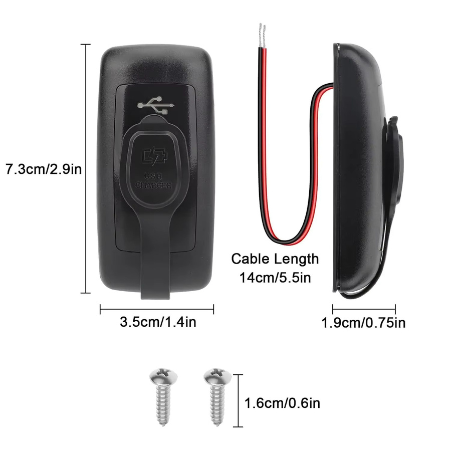 Kankeirr 3-Ports USB-Steckdose mit Dual QC3.0 und PD3.0 Schnellladegerät für Auto, Bus und RV, Schwarz, Wasserdichtes Steckdosenpanel für 12V/24V - Bild 4