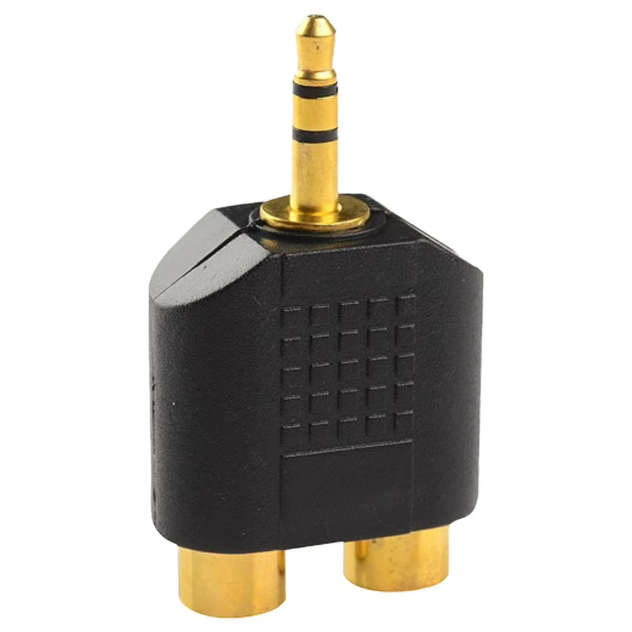FRHY Audio-Splitter-Kabel 3,5 mm Klinke auf 2-RCA Stereo Adapter, vergoldet, Schwarz - Bild 2