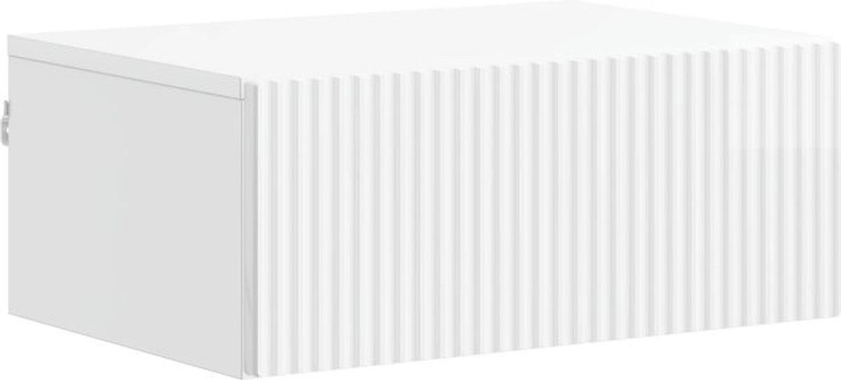 Wandmontierter Nachttisch vidaXL in Weiß Hochglanz, B/T/H: 49 x 34,5 x 20 cm - Bild 1