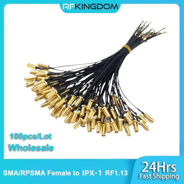 100 Stück Tinymons RF Koaxialkabel Pigtail-Set mit RP-SMA Buchse auf UFL U.FL IPX IPEX-1 1.13 Kabel - Bild 1
