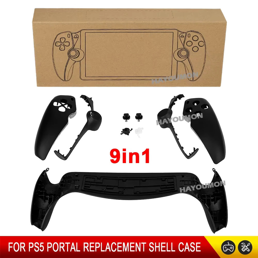 HeroAngel 9-in-1 Controller-Gehäuse für PS Portal in Schwarz, Ersatzgehäuse mit Vorder- und Rückplatte sowie Frontblende und Schutzabdeckung - Bild 6
