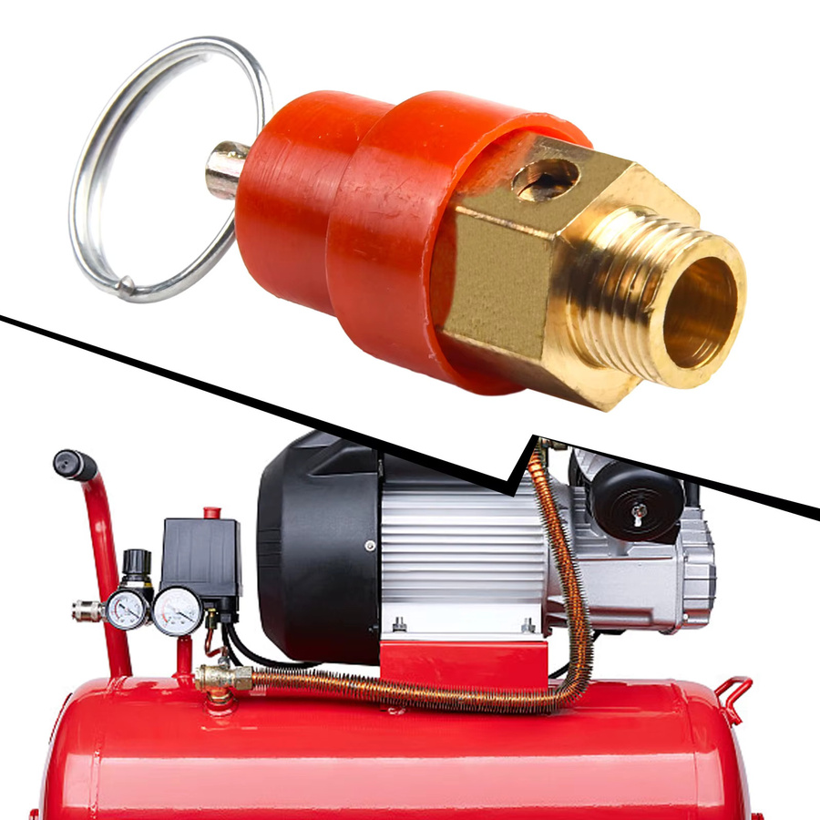 DAZZLEEX Sicherheitsventil aus Messing für Luftkompressoren und Luftpumpen, Farbe: Gold, 120psi - Bild 2