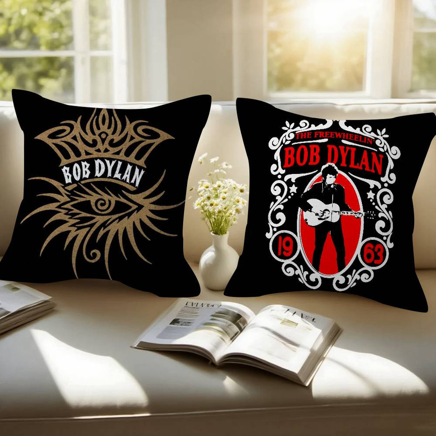 Bob Dylan Logo Kissenbezug aus Peach Skin für Sofa und Dekoration B/B: 18 x 18 cm - Bild 2