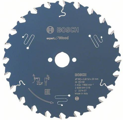 Bosch Expert for Wood Kreissägeblatt mit 24 Zähnen, Durchmesser: 160 mm, Bohrung: 20 mm, Dicke: 1,6 mm - Bild 1