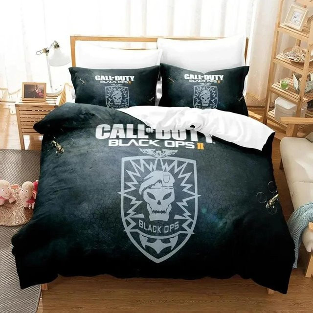 Call of Duty Emblem Logo Bettwäsche-Set mit Bettbezug und Kissenbezug in Schwarz, B/H: 140 x 210 cm - Bild 1