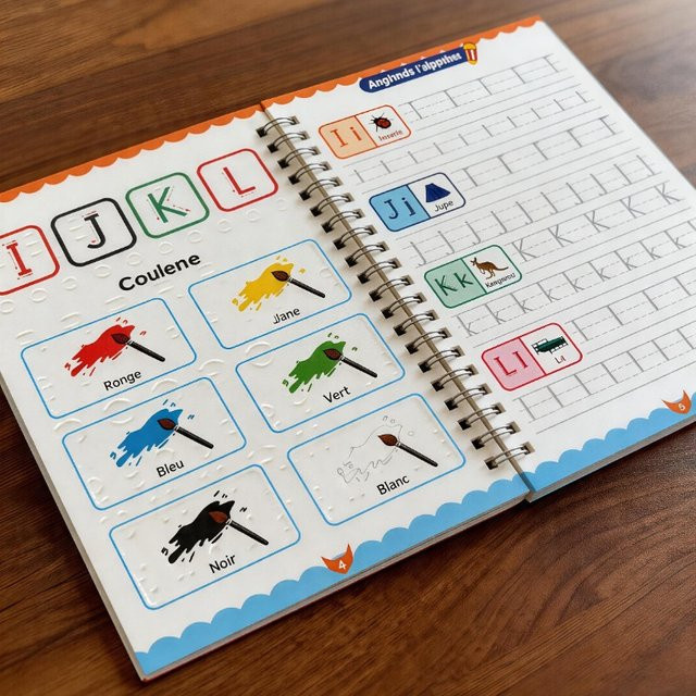 BOHY Übungsset für französische Kalligraphie mit Rillen für Anfänger und Kinder, mehrfarbiges Schreiblernset mit Übungsbuch und Papier - Bild 1