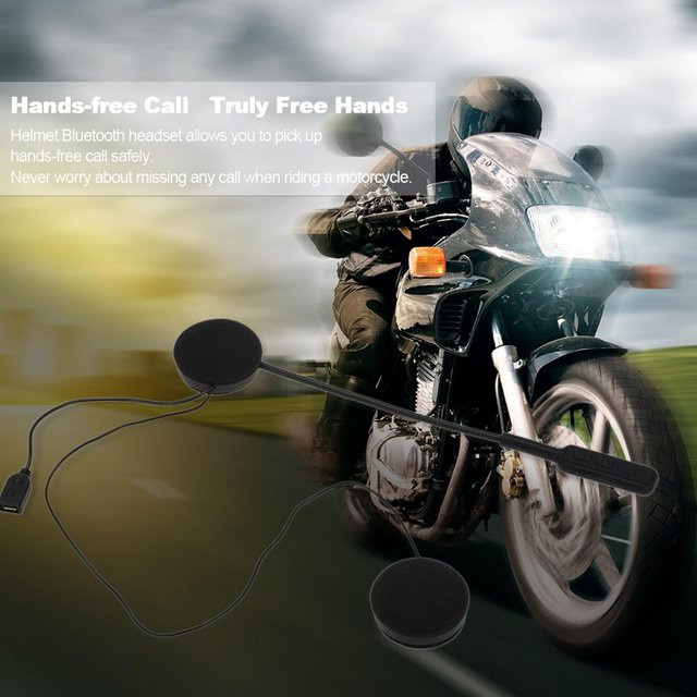 DIYelecs Bluetooth 5.0 Motorradhelm Headset Drahtlose In-Ear Kopfhörer Dual Stereo Schwarz - Bild 1