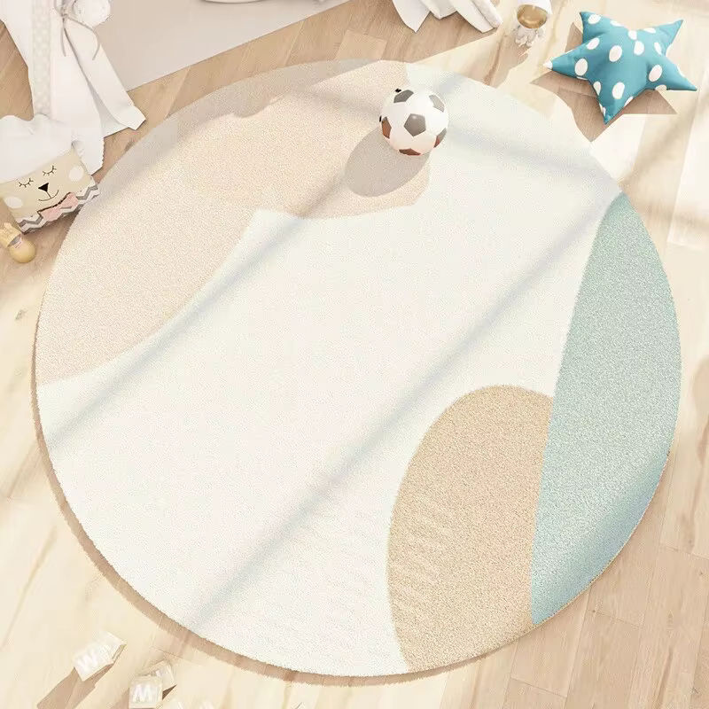 VIKAMA Runder Teppich in Multicolour, Waschbare Krabbelmatte für Wohnzimmer, Kinderzimmer und Schlafzimmer - Bild 2