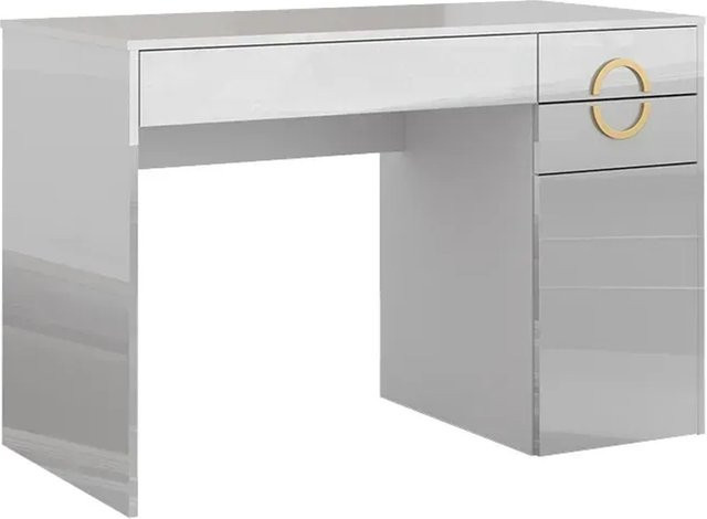 Vicco Schminktisch Adela Weiß Hochglanz mit 3 Schubladen, B: 115 cm, T: 76,4 cm - Bild 2