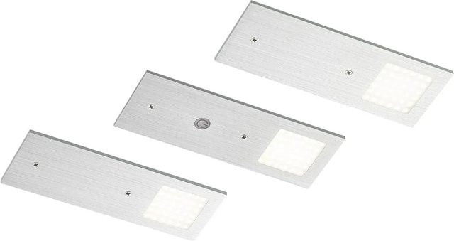 Arcchio 3er Set LED Unterschrankleuchten von Nortra, dimmbar, modern, Aluminium, Farbe: Alu-grau - Bild 1
