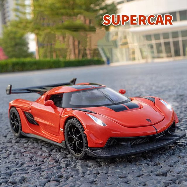 Jesko Autos Modelle, Spielzeug Fahrzeuge, Maßstab 1:32, Metall, mit Licht und Sound - Bild 1