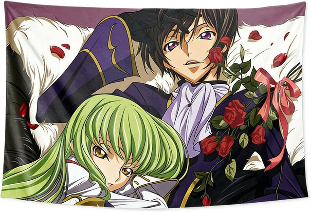 Vintage Japan Anime Code Geass Lelouch Wandteppich im Boho-Stil, Mehrfarbig, Breite: 40 cm, Höhe: 60 cm - Bild 1