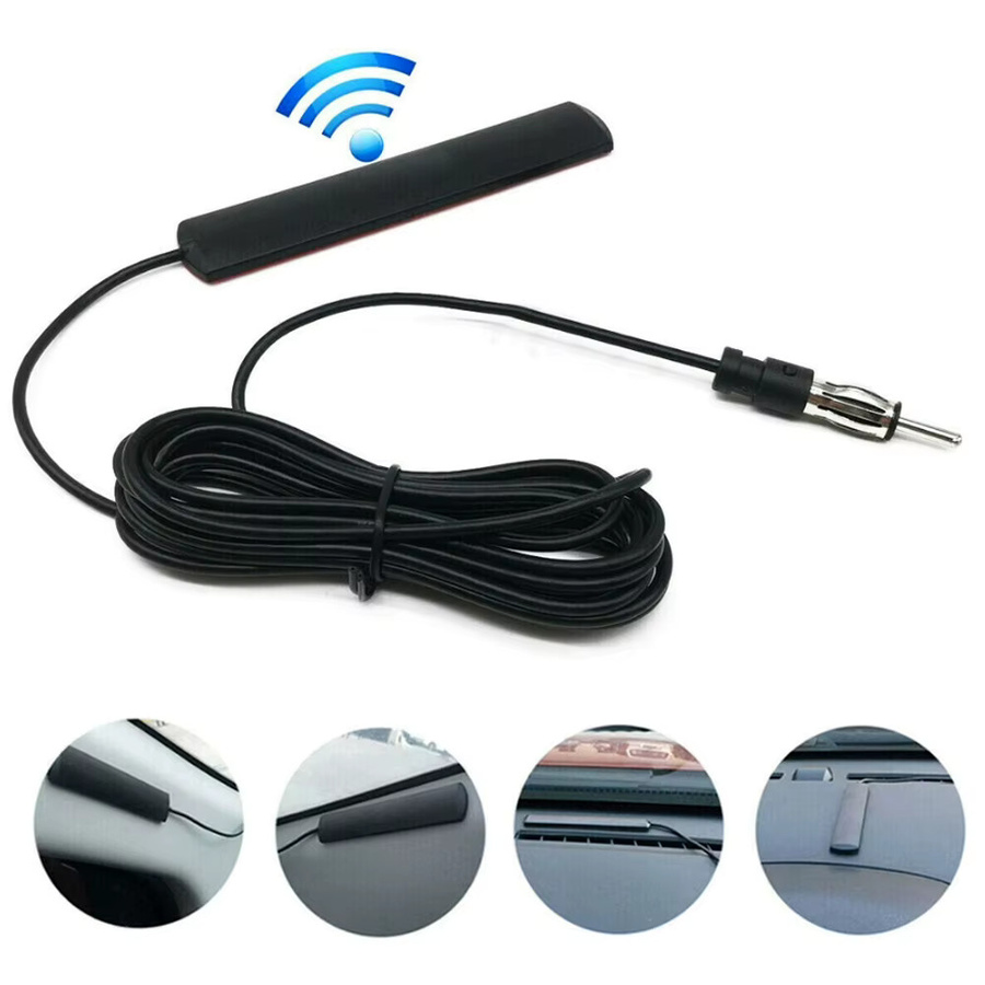 ATUOTIN Verstärkte FM Radio Antenne mit Booster für Auto LKW Motorrad und Boot, DC 5-12V, Schwarz - Bild 6