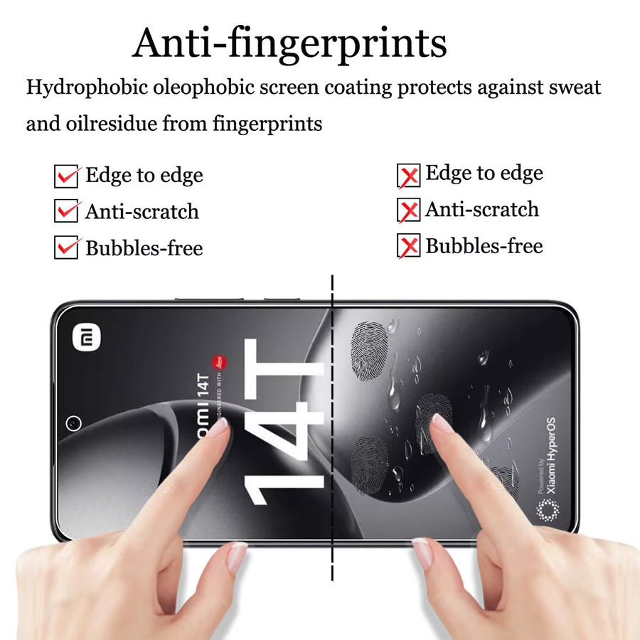 Displayschutzfolie aus gehärtetem Glas für Xiaomi 14T, transparent, HD-Kristallglimmer, 9H kratzfest - Bild 3