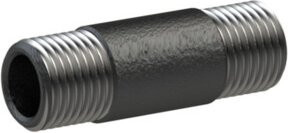 Riegler Rohrdoppelnippel AG/AG R 3/4 Länge 40,0 mm aus Stahl in Schwarz/Grau nach DIN EN 10241 - Bild 1