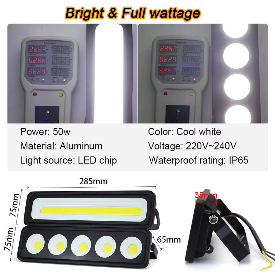 PARKSON LED Flutlicht 50W IP65 Wasserdichte Außenbeleuchtung Reflektor Strahler - Bild 3