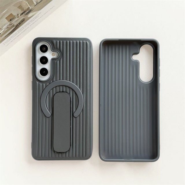Magnetische faltbare Standhülle aus Echtleder für Samsung Galaxy S26 Ultra, S25 Ultra und S24 Plus in Blau mit MagSafe-Unterstützung - Bild 1