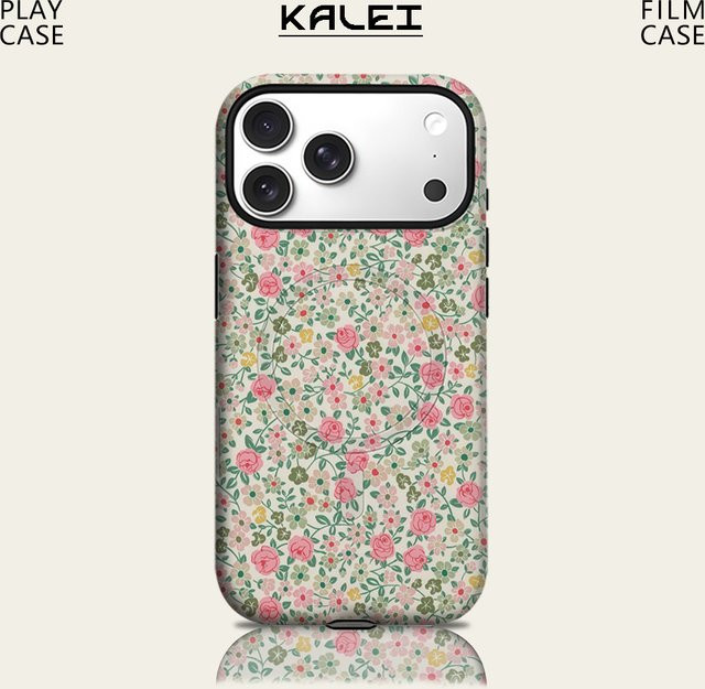 Potdemiel Handyhülle mit Blumenmuster für iPhone 17 16 15 14 13 Pro Max Plus, robuste doppelschichtige Schutzhülle mit Magnetfunktion, Multicolour - Bild 1