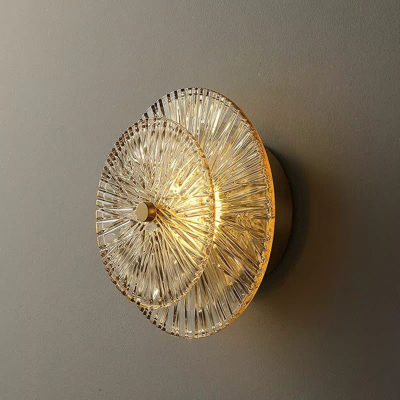 Claeted Lausanne Moderne Wandleuchte aus Glas in Gold und Transparent für Wohnzimmer, Schlafzimmer und Flur - Bild 3