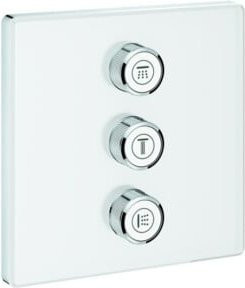 Grohe Grohtherm Smartcontrol Fertigset Dusche, eckig, UP-Ventil 3-fach, Moon White Matt - Bild 1