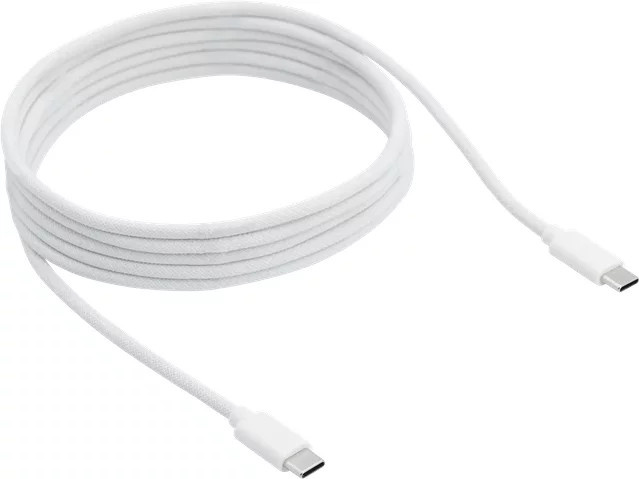 99VOLTS USB-C auf USB-C Kabel in Weiß, 2m, gewebt - Bild 1