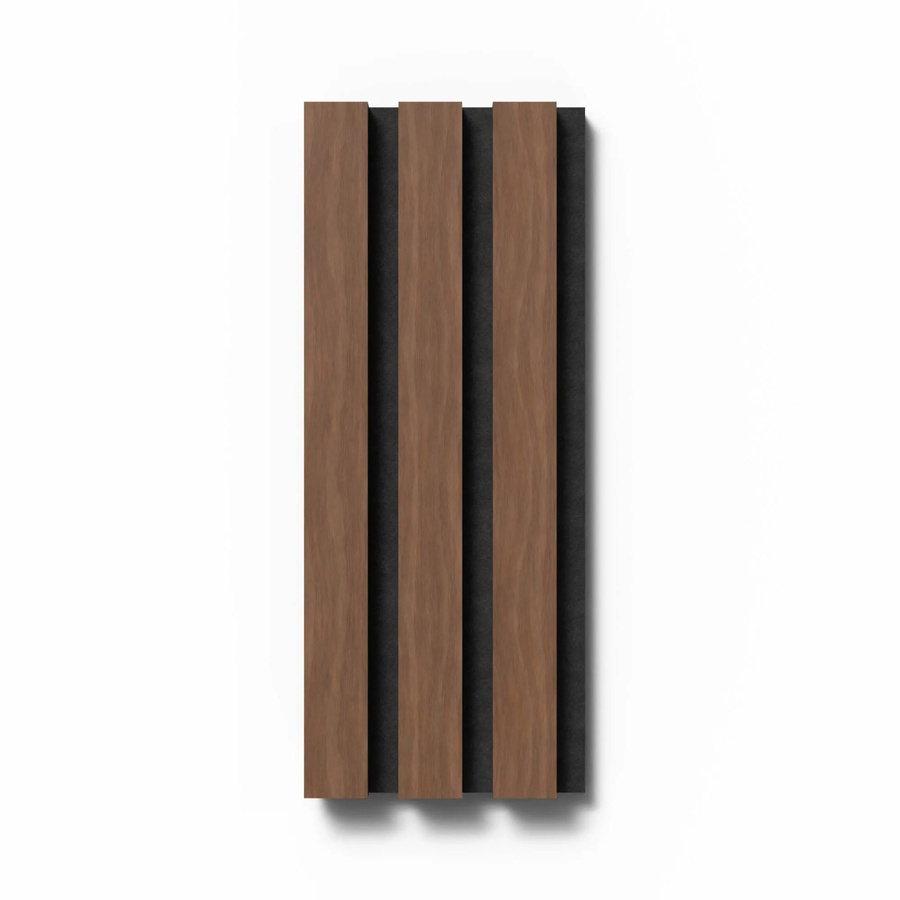 Denpanels Akustikpaneel Muster Walnuss Unbehandelt mit MDF und schwarzem Filz, Breite: 29,5 cm, Höhe: 15 cm - Bild 2
