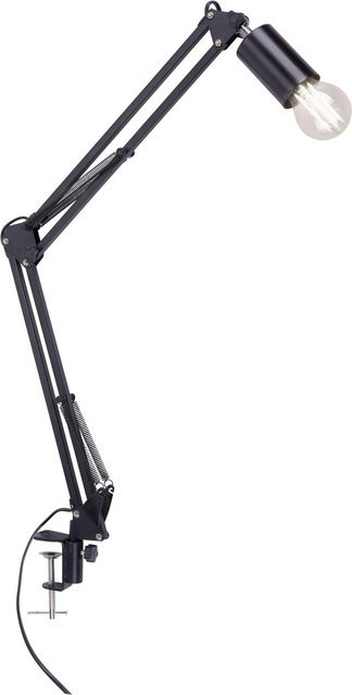 Just Light Klemmleuchte Turn me Schwarz aus Stahl mit E27 Fassung, Höhe: 16 bis 76 cm - Bild 1